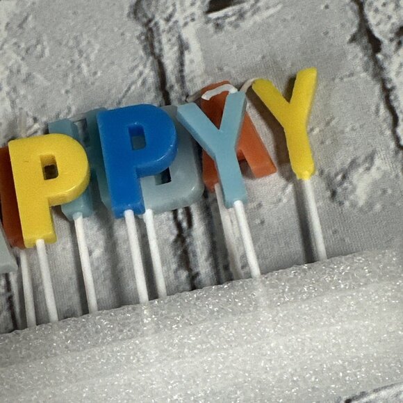 American Greetings Happy Birthday Toothpick Candle Set 13pc Blue Orange Yellow - Picture 4 of 6